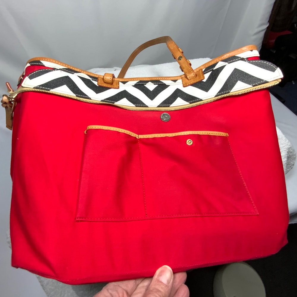 Dooney & Bourke Large Black and White Chevron Tote - Picture 6 of 16